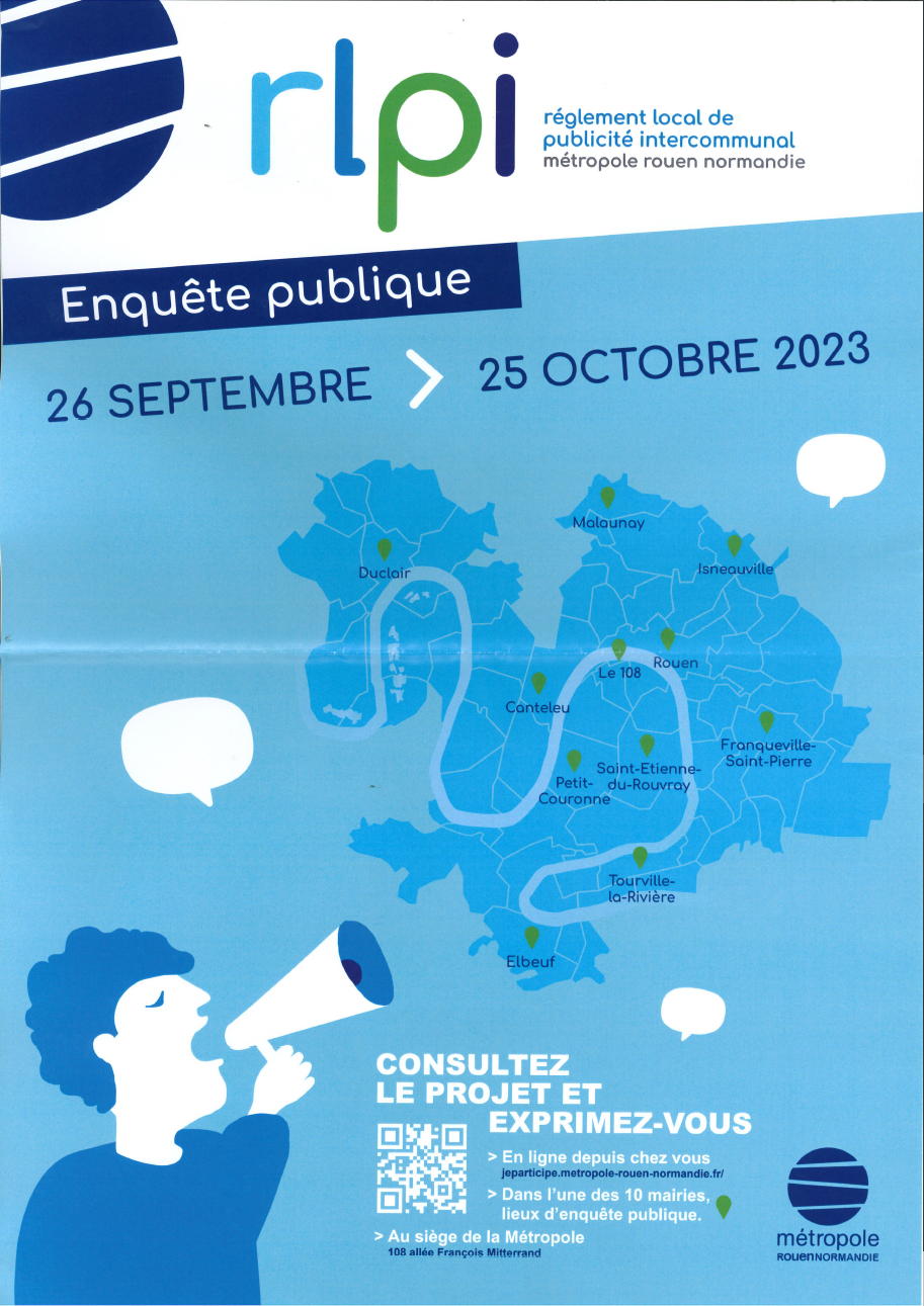 Enquête publique RLPi du 26 septembre au 25 octobre 2023