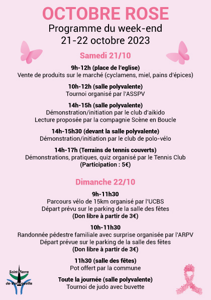 Programme complet Octobre Rose