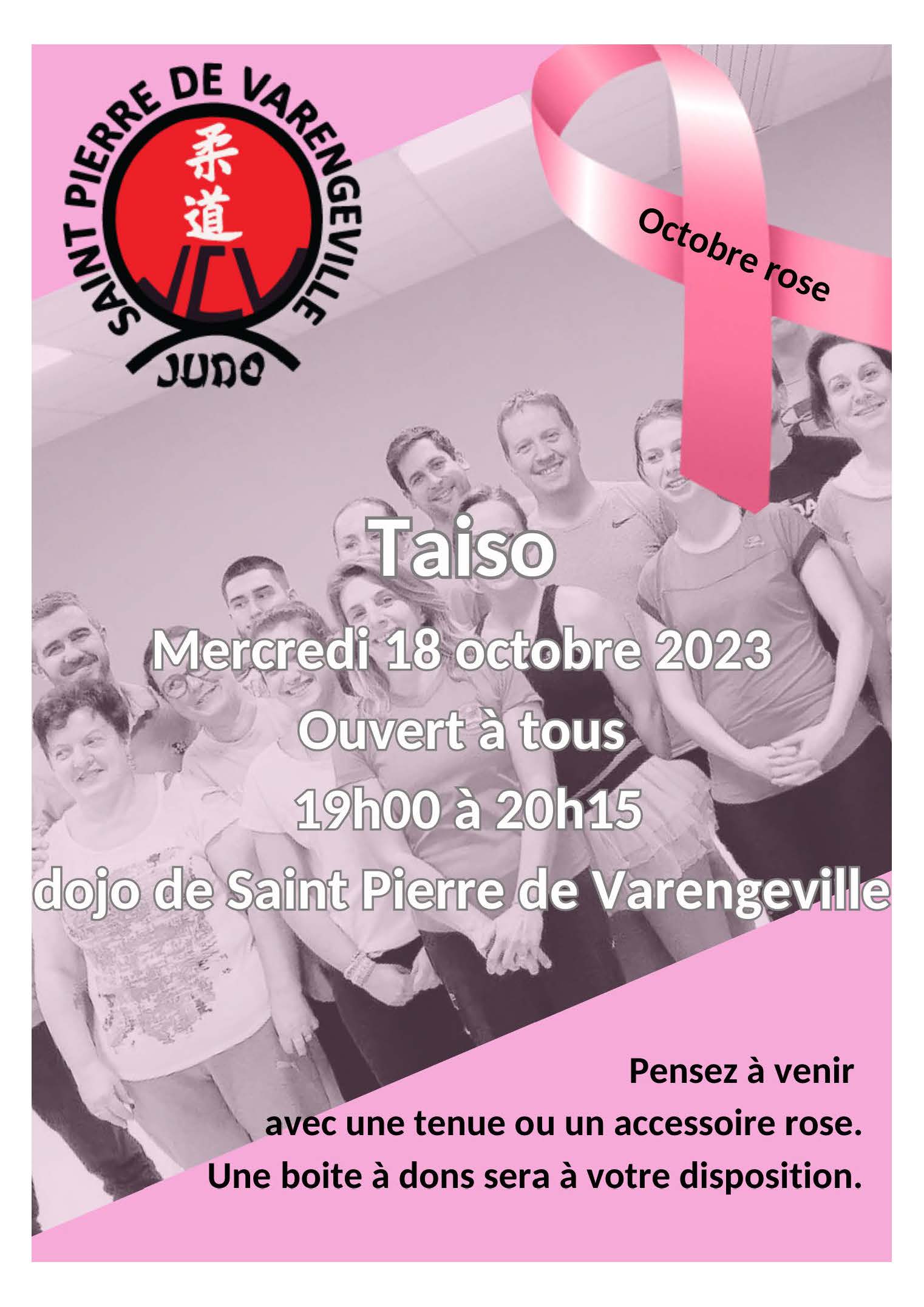 Le judo club varengevillais se mobilise pour Octobre rose